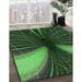 Patterned Dark Forest Green Rug in Family Room, pat1807grn