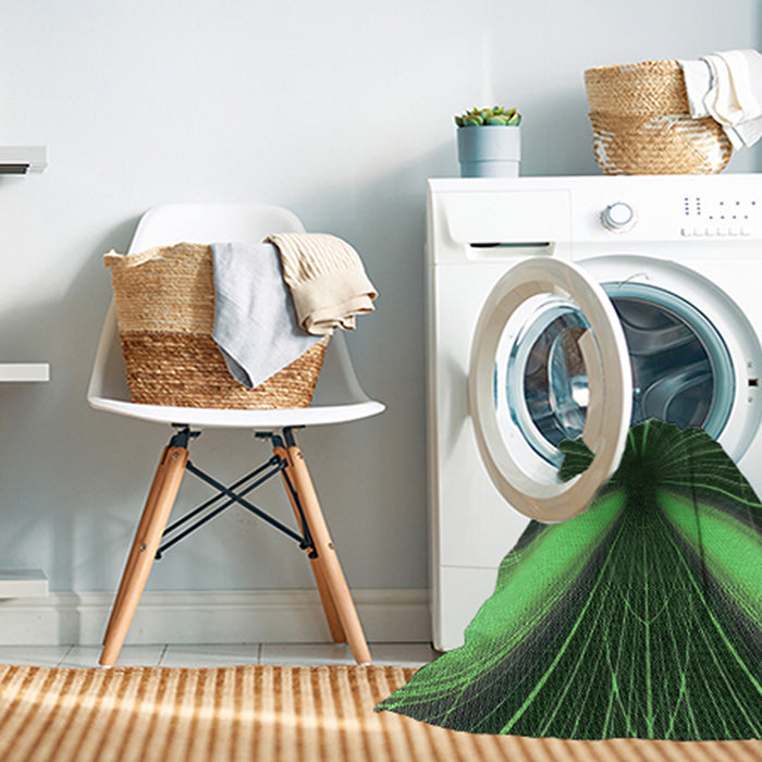 Machine Washable Transitional Dark Forest Green Rug in a Washing Machine, wshpat1807grn