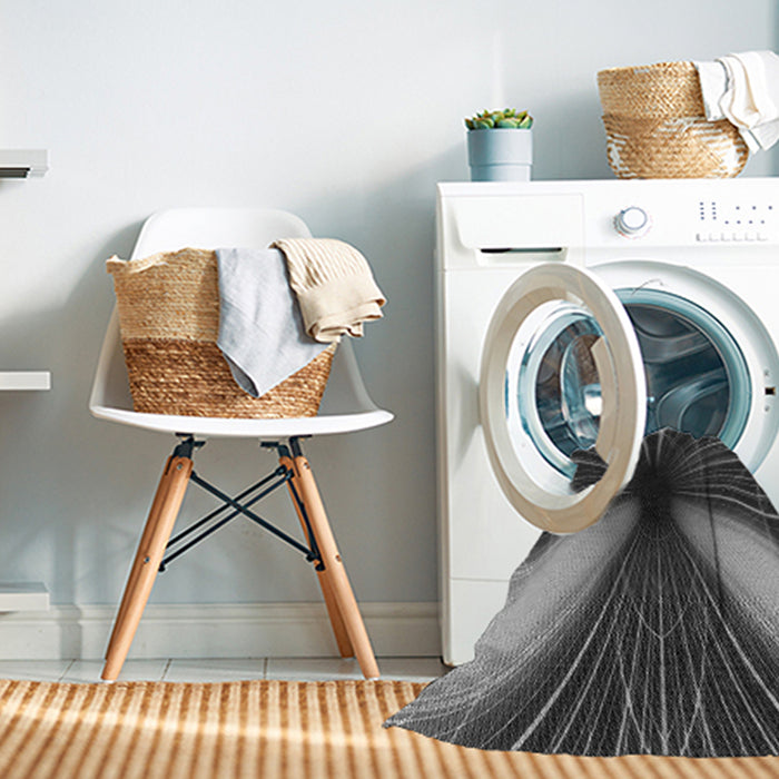 Machine Washable Transitional Charcoal Black Rug in a Washing Machine, wshpat1807gry