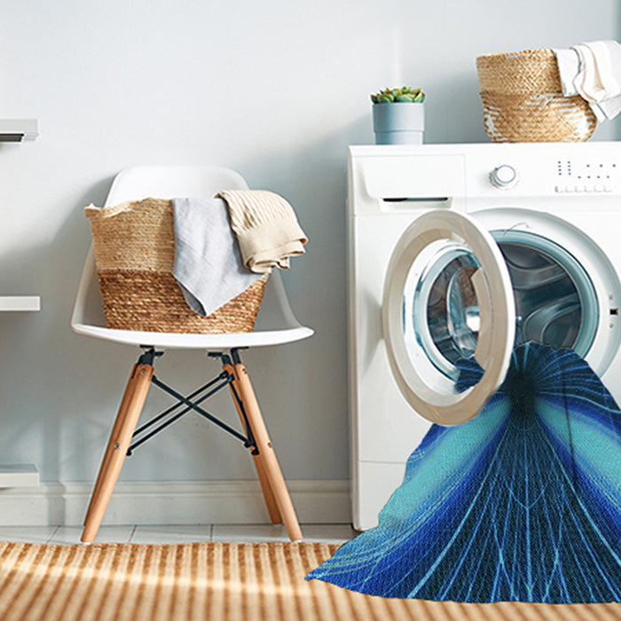 Machine Washable Transitional Deep Sky Blue Rug in a Washing Machine, wshpat1807lblu