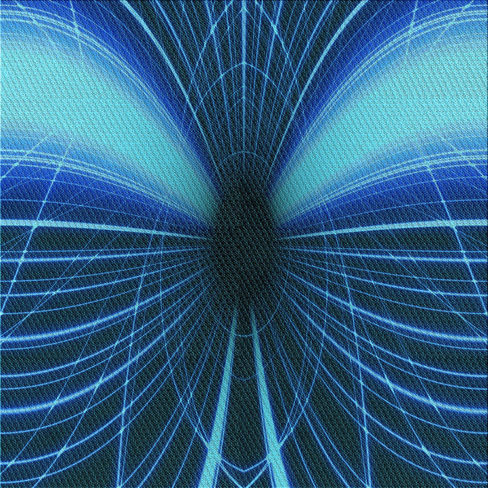 Round Patterned Deep Sky Blue Rug, pat1807lblu