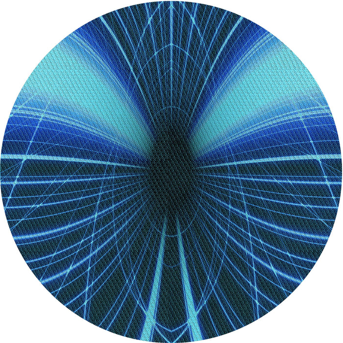 Square Patterned Deep Sky Blue Rug, pat1807lblu