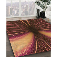 Patterned Deep Red Rug, pat1807org