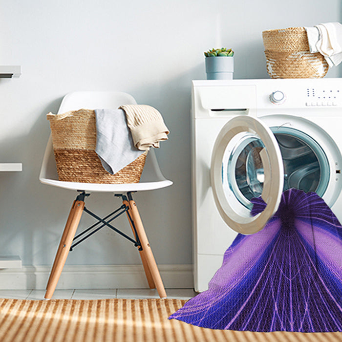 Machine Washable Transitional Denim Dark Blue Rug in a Washing Machine, wshpat1807pur