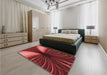 Patterned Red Rug in a Bedroom, pat1807rd