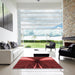 Square Patterned Red Rug in a Living Room, pat1807rd