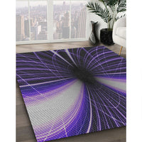 Patterned Lavender Purple Novelty Rug, pat1807