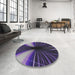 Round Patterned Lavender Purple Novelty Rug in a Office, pat1807