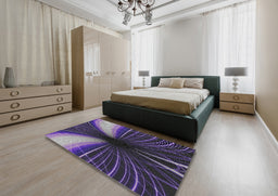 Patterned Lavender Purple Novelty Rug in a Bedroom, pat1807