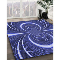 Patterned Light Slate Blue Rug, pat1808blu