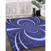 Patterned Light Slate Blue Rug in Family Room, pat1808blu