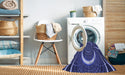 Machine Washable Transitional Light Slate Blue Rug in a Washing Machine, wshpat1808blu