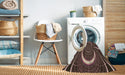 Machine Washable Transitional Bakers Brown Rug in a Washing Machine, wshpat1808brn