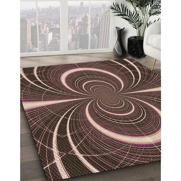 Patterned Bakers Brown Rug in Family Room, pat1808brn