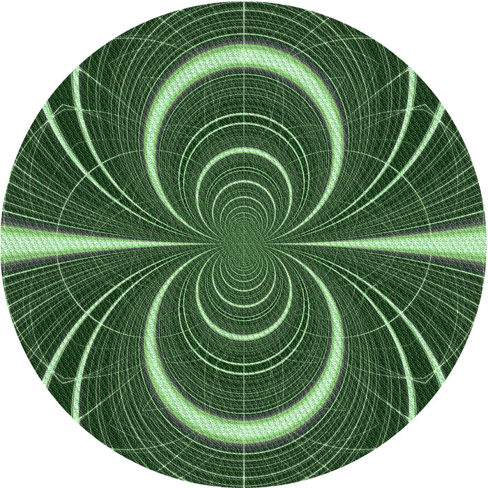 Square Machine Washable Transitional Dark Forest Green Rug in a Living Room, wshpat1808grn