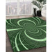 Machine Washable Transitional Dark Forest Green Rug in a Family Room, wshpat1808grn