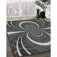 Patterned Gunmetal Gray Rug, pat1808gry