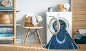 Machine Washable Transitional Blue Rug in a Washing Machine, wshpat1808lblu