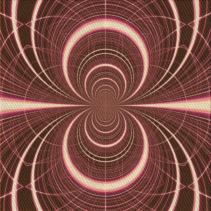 Round Patterned Orange Rug, pat1808org