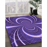 Patterned Indigo Purple Rug, pat1808pur