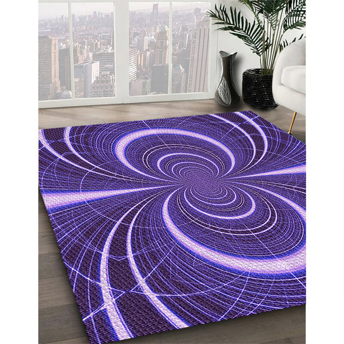 Patterned Indigo Purple Rug in Family Room, pat1808pur