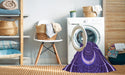 Machine Washable Transitional Indigo Purple Rug in a Washing Machine, wshpat1808pur