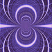 Round Machine Washable Transitional Indigo Purple Rug, wshpat1808pur