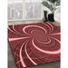 Machine Washable Transitional Cranberry Red Rug in a Family Room, wshpat1808rd