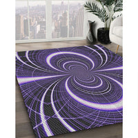 Patterned Lavender Purple Novelty Rug, pat1808