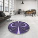 Round Patterned Lavender Purple Novelty Rug in a Office, pat1808