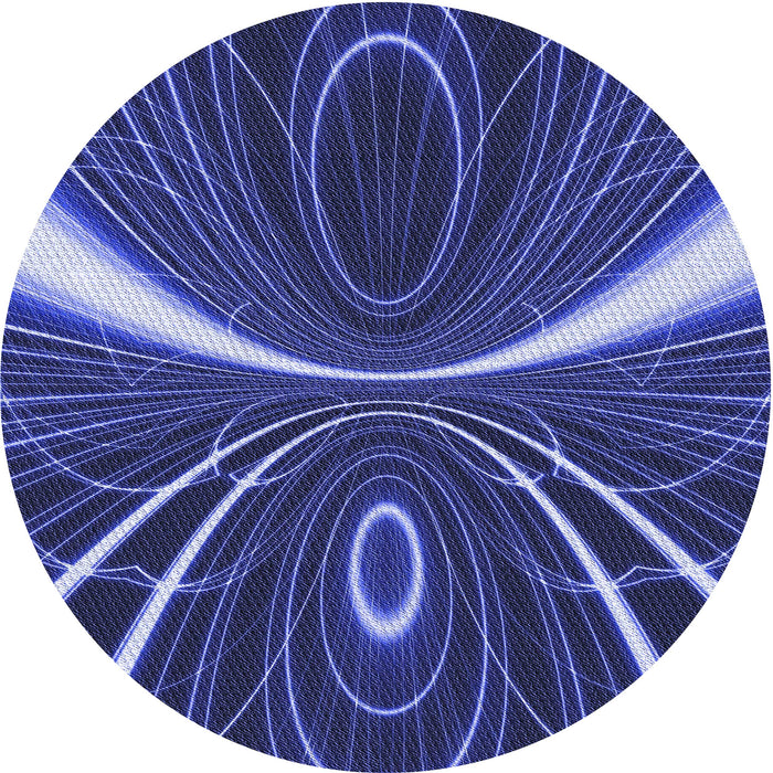 Square Patterned Denim Dark Blue Rug, pat1809blu