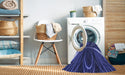 Machine Washable Transitional Denim Dark Blue Rug in a Washing Machine, wshpat1809blu