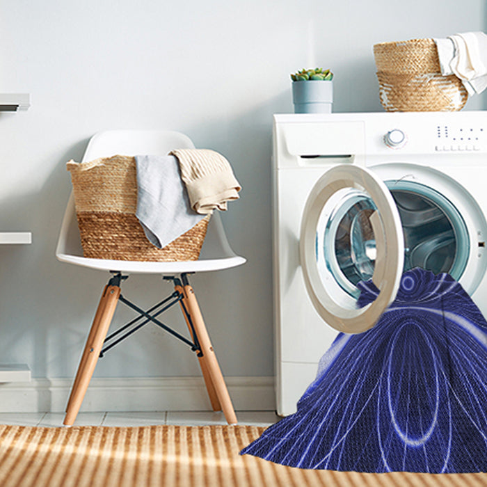 Machine Washable Transitional Denim Dark Blue Rug in a Washing Machine, wshpat1809blu