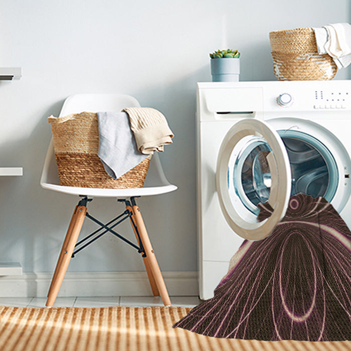 Machine Washable Transitional Dark Almond Brown Rug in a Washing Machine, wshpat1809brn