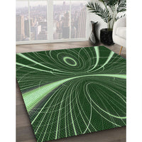 Patterned Green Rug, pat1809grn