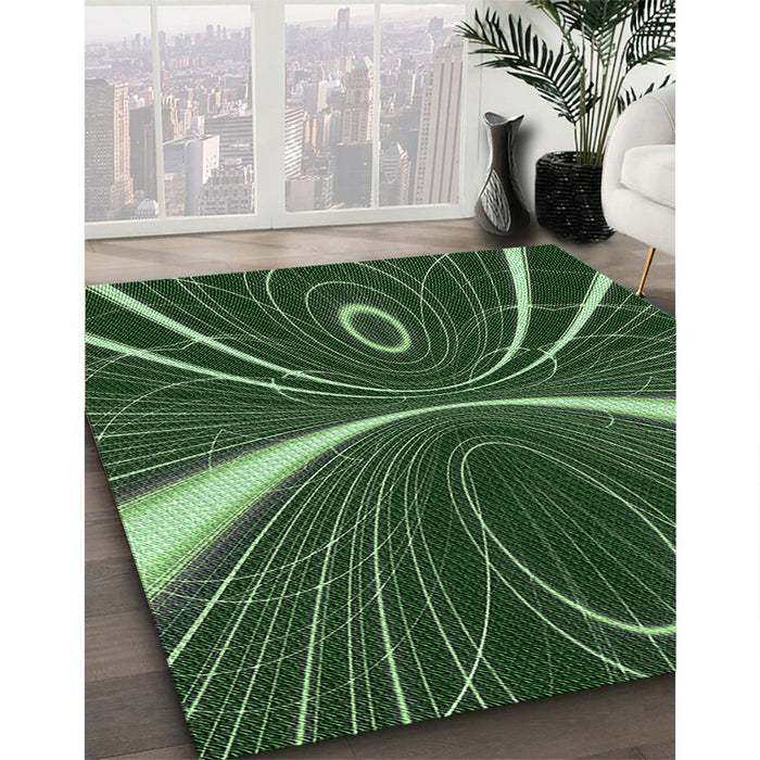 Machine Washable Transitional Green Rug in a Family Room, wshpat1809grn