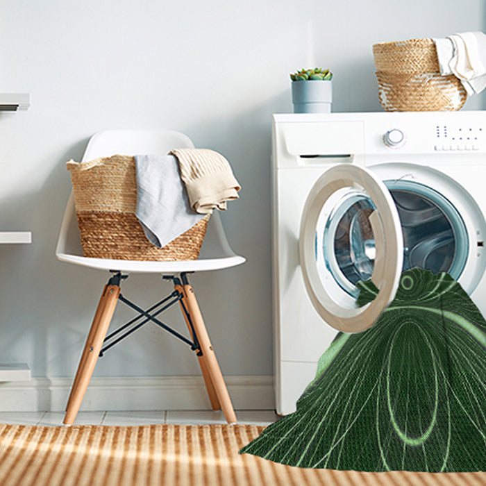 Machine Washable Transitional Green Rug in a Washing Machine, wshpat1809grn