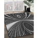 Machine Washable Transitional Charcoal Black Rug in a Family Room, wshpat1809gry