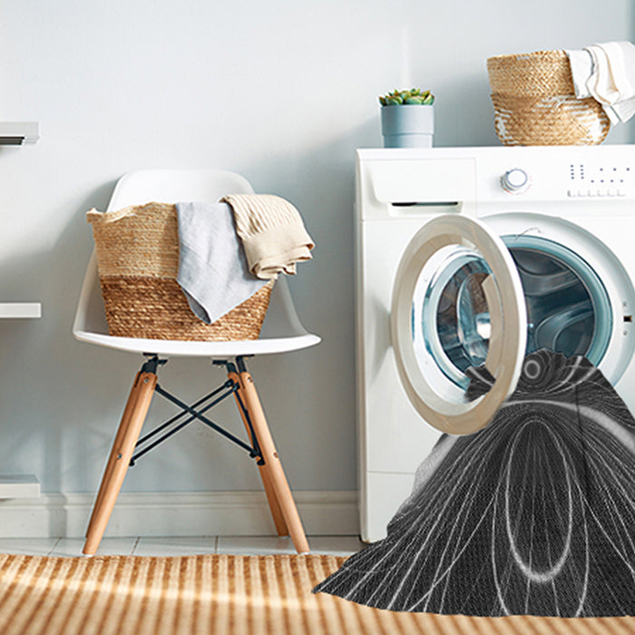 Machine Washable Transitional Charcoal Black Rug in a Washing Machine, wshpat1809gry
