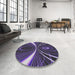 Round Patterned Lavender Purple Novelty Rug in a Office, pat1809