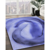 Patterned Denim Blue Rug, pat181blu