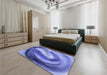 Patterned Denim Blue Rug in a Bedroom, pat181blu