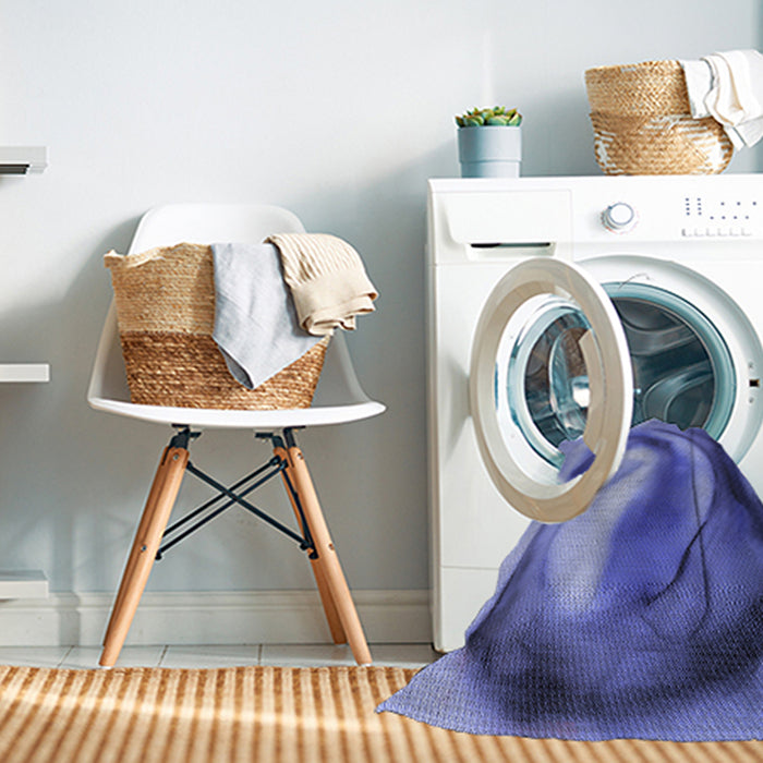 Machine Washable Transitional Denim Blue Rug in a Washing Machine, wshpat181blu