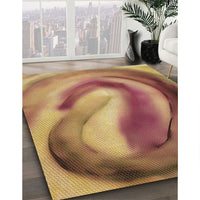 Patterned Brown Red Rug, pat181brn