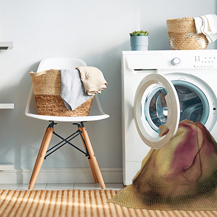 Machine Washable Transitional Brown Red Rug in a Washing Machine, wshpat181brn