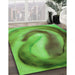 Machine Washable Transitional Green Rug in a Family Room, wshpat181grn