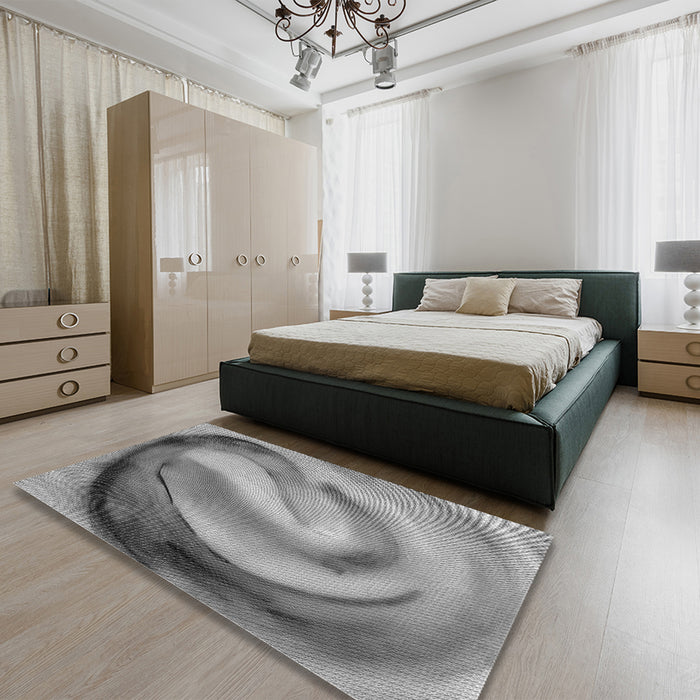 Patterned Ash Gray Rug in a Bedroom, pat181gry