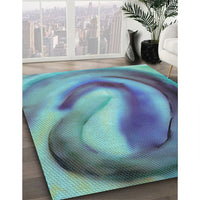 Patterned Azure Blue Rug, pat181lblu