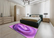 Patterned Purple Rug in a Bedroom, pat181pur