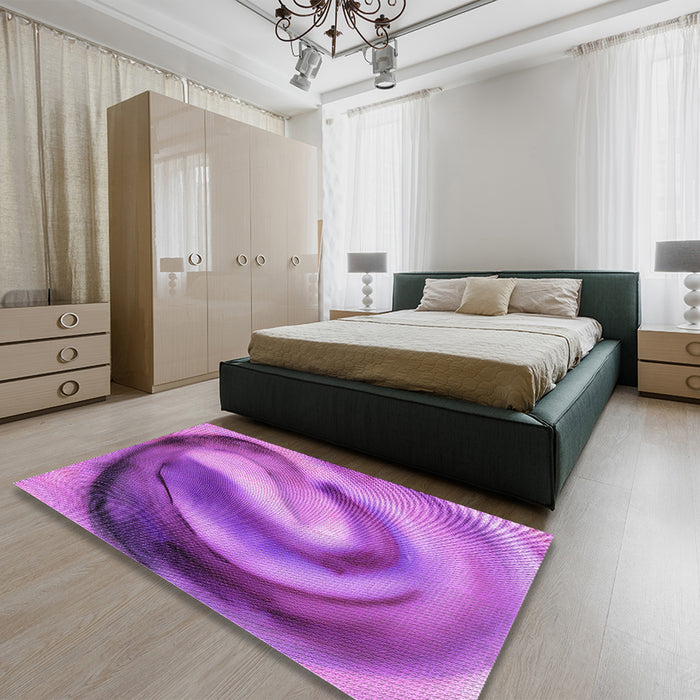 Patterned Purple Rug in a Bedroom, pat181pur